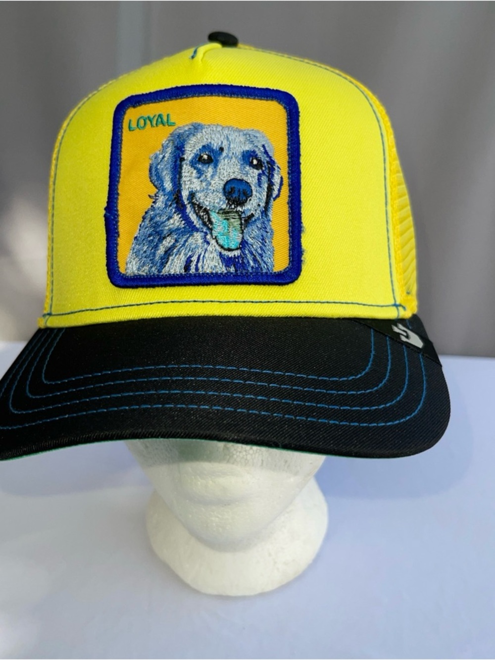 Goorin Bros Yellow and Black 'Loyal' Dog Patch Trucker Hat